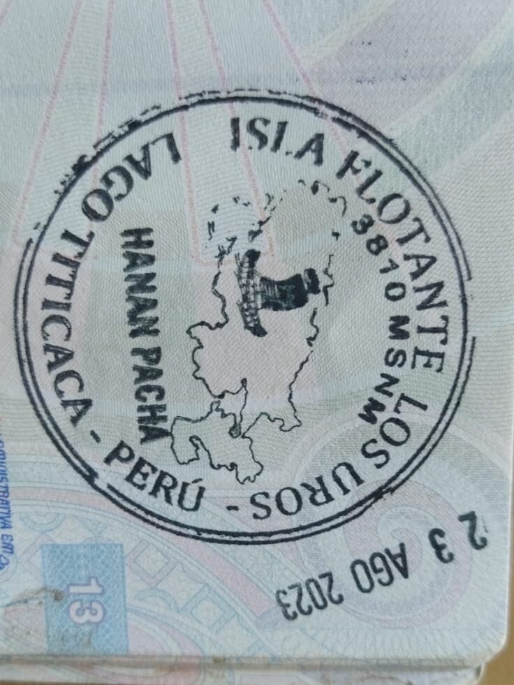 Sello pasaporte los uros
